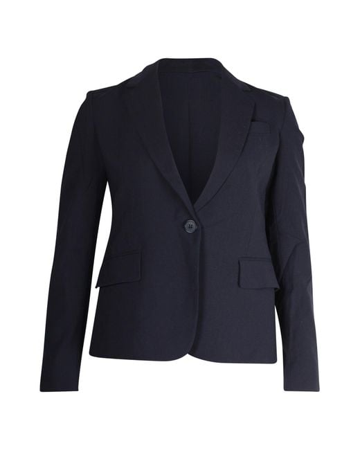 Theory Blue Single-Breasted Blazer