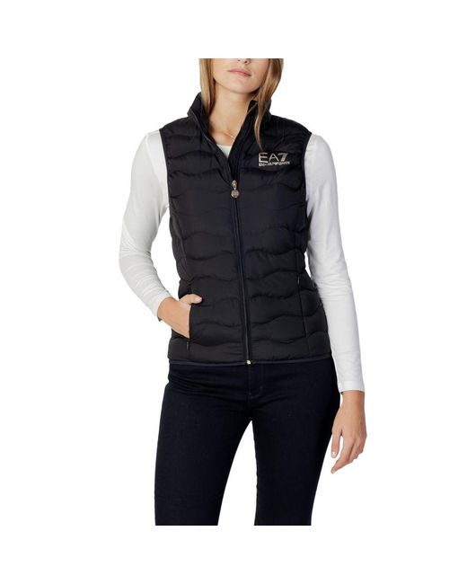 EA7 Black Polyester Jackets & Coat