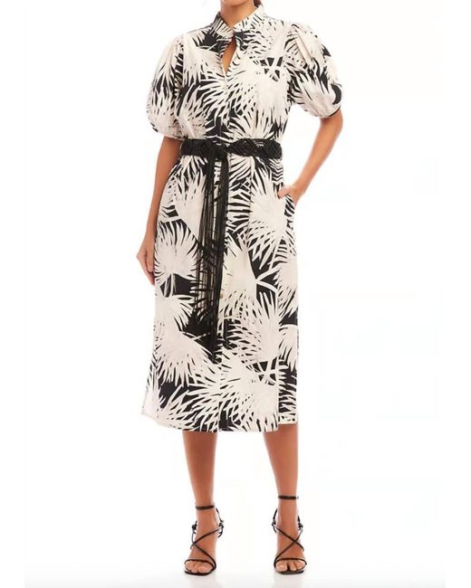 Karen Kane Multicolor Puff Sleeve Shirt Dress