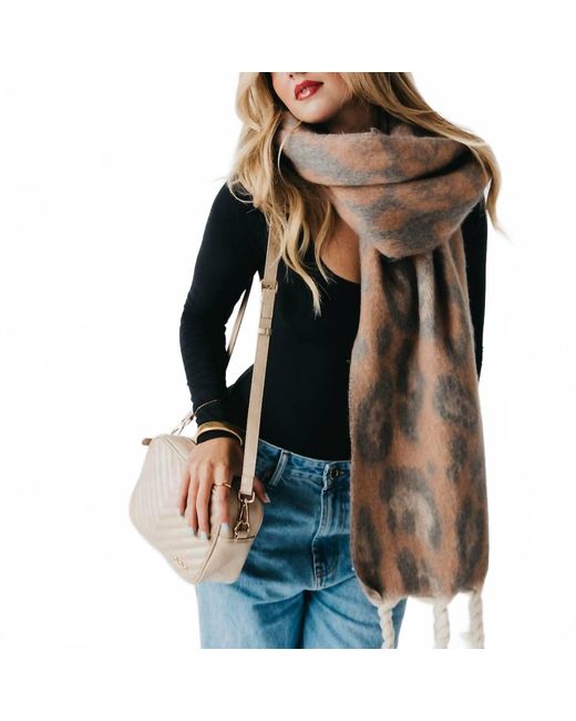 Pretty Simple Brown Priscilla Printed Scarf