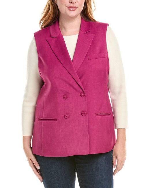 Tahari Pink Plus Waistcoat