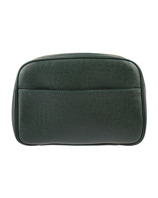 Louis Vuitton Green Pochette Leather Clutch Bag (pre-owned)
