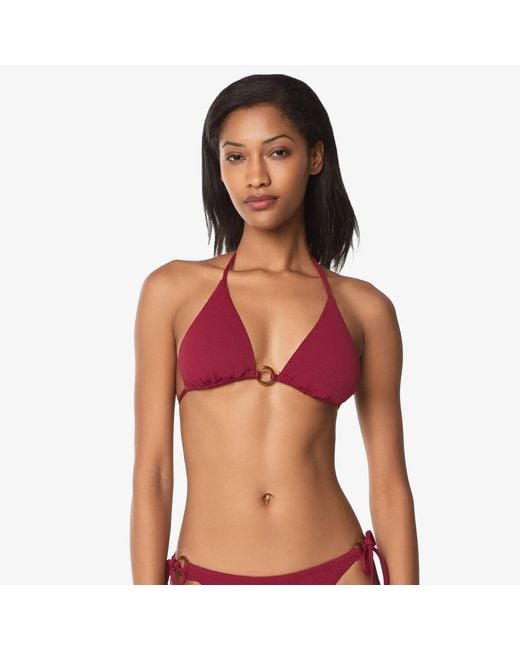 Helen Jon Red Tortoise Ring String Bikini Top