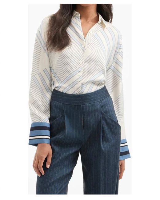 Veronica Beard Blue Delila Blouse