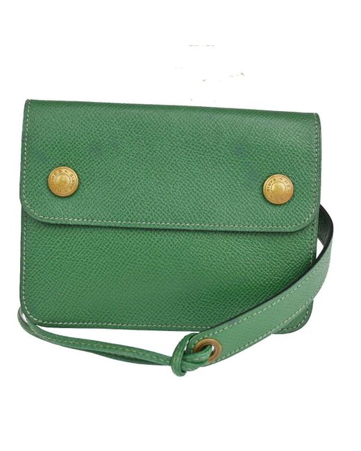 Hermès Green Leather Shoulder Bag (pre-owned)