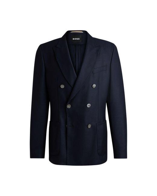 BOSS Men's Blue Slim-Fit Blazer