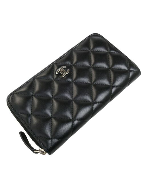 Chanel Black Matelassé Leather Wallet (pre-owned)