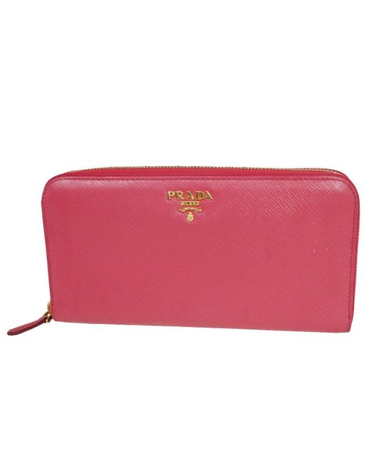 Prada Pink Saffiano Leather Wallet (pre-owned)