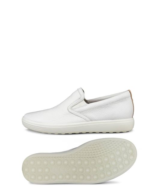 Ecco White Soft 7 Casual Slip On Sneaker