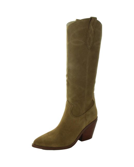Nine West Green Smash Pull On Pointed Toe Knee-High Boots