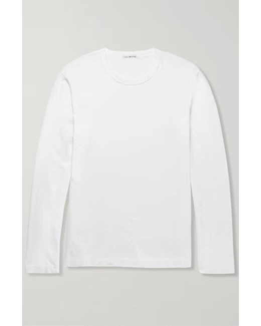 James Perse White Long Sleeve Crew Neck for men