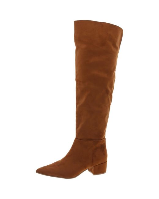 On 34th Brown Gabriellaa Block Heel Faux Suede Over-The-Knee Boots