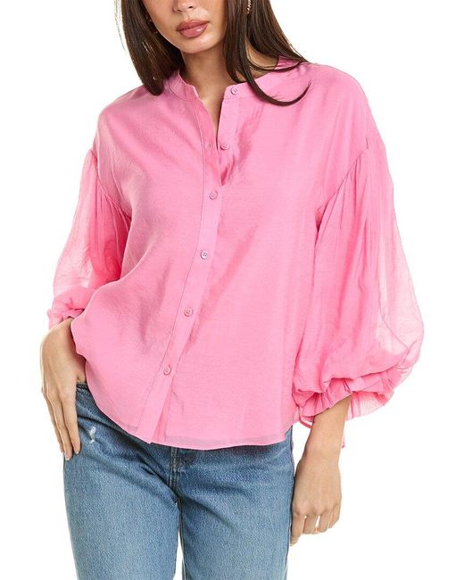 Fate Pink Balloon Sleeve Blouse