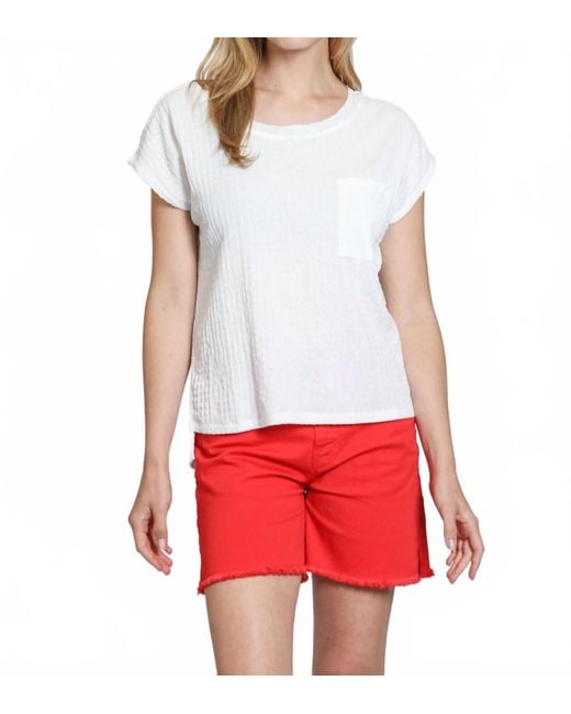 Apny Red Pocket Crinkle Tee