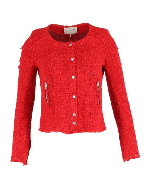 IRO Red Agnette Distressed Jacket