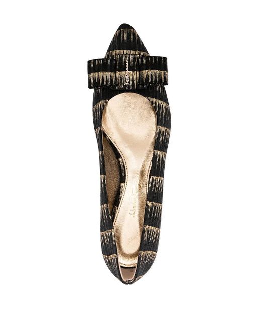 Ferragamo Black Ferragamo Brush Stroke Effect Ballerinas