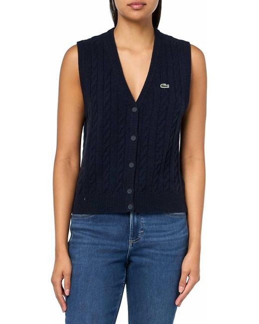 Lacoste Blue Button Front Vest