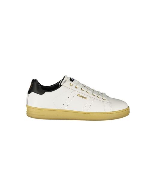 Blauer White Leather Sneaker for men
