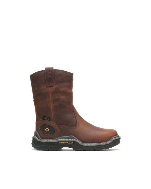 Wolverine Brown Raider Durashocks Slip On Soft Toe Work Boots for men