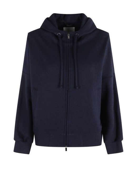 Circolo 1901 Blue Dark Sweatshirt With Drawstring Hood