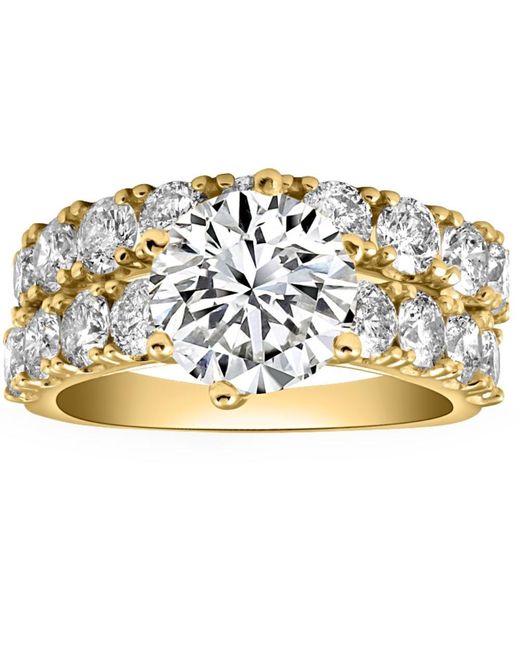 Pompeii3 Metallic 6 1/2ct Diamond Engagement Wedding Ring Set