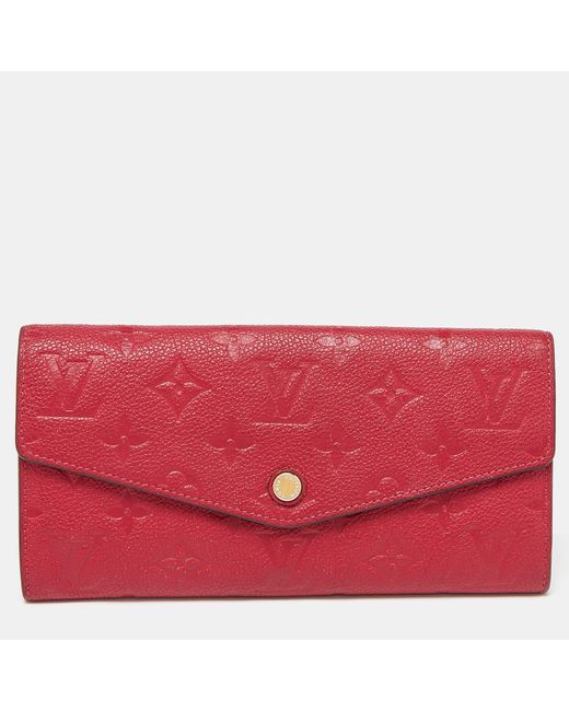 Louis Vuitton Red Jaipur Monogram Empreinte Leather Curieuse Wallet