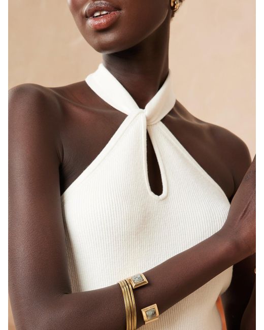 Banana Republic Factory Halter Sweater in Natural | Lyst