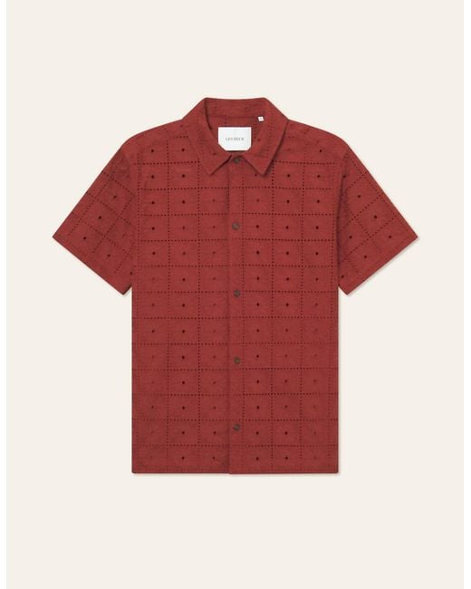 Les Deux Red Hector Anglaise Short Sleeve Shirt for men
