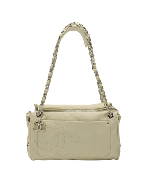 Chanel Metallic Coco Mark Leather Shoulder Bag (pre-owned)