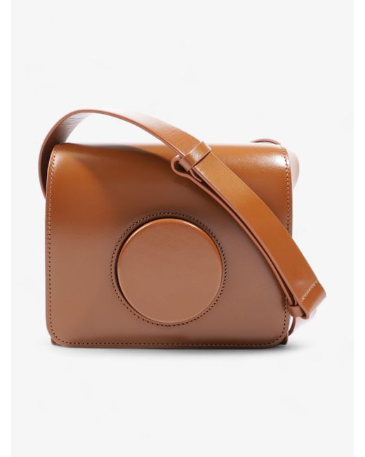 Lemaire Brown Camera Boxy Shoulder Bag Calfskin Leather