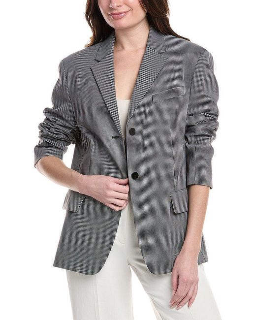 Theory Gray Boxy Oversized Jacket