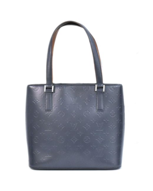 Louis Vuitton Blue Stockton Canvas Tote Bag (pre-owned)