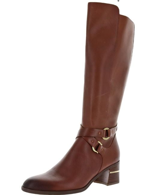 Naturalizer Shore Leather Round Toe Mid calf Boots in Brown Lyst