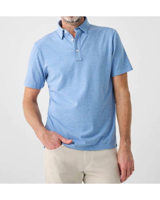 Faherty Brand Blue Movement Short-sleeve Polo for men
