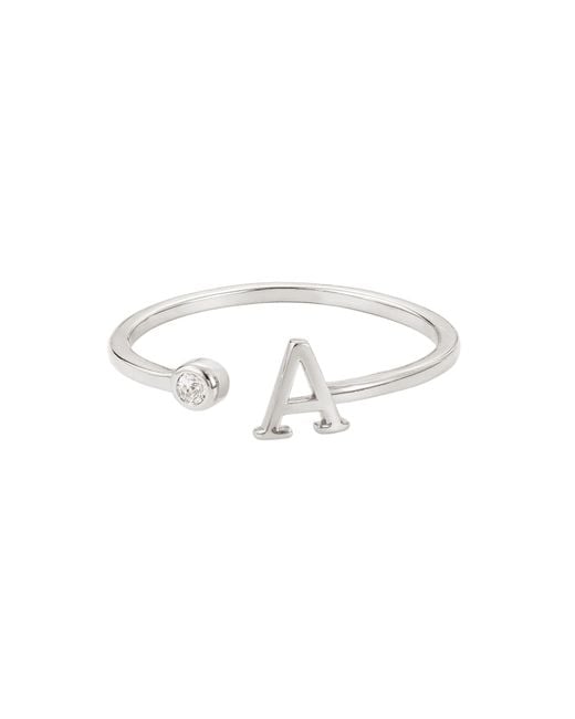 Adornia Metallic Plated Adjustable Cz Initial Ring