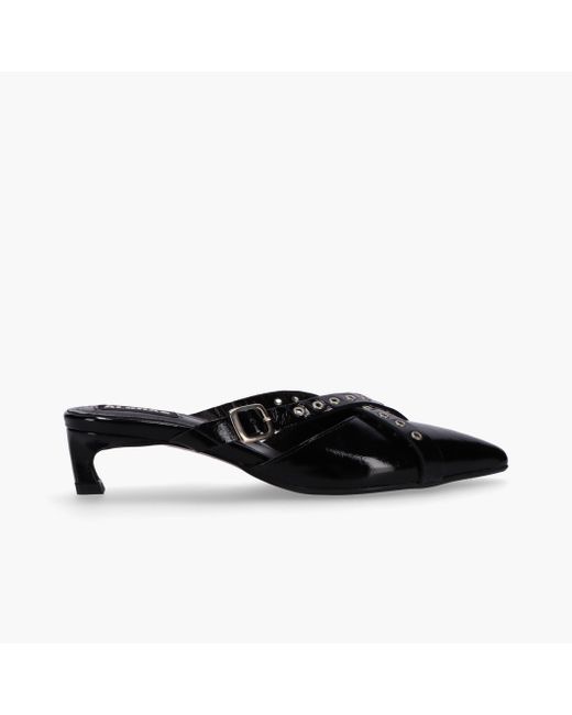 Alohas Black Zyra Onix Leather Mules