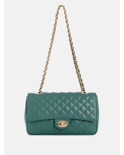 Guess Factory Green Stars Hollow Quilted Crossbody