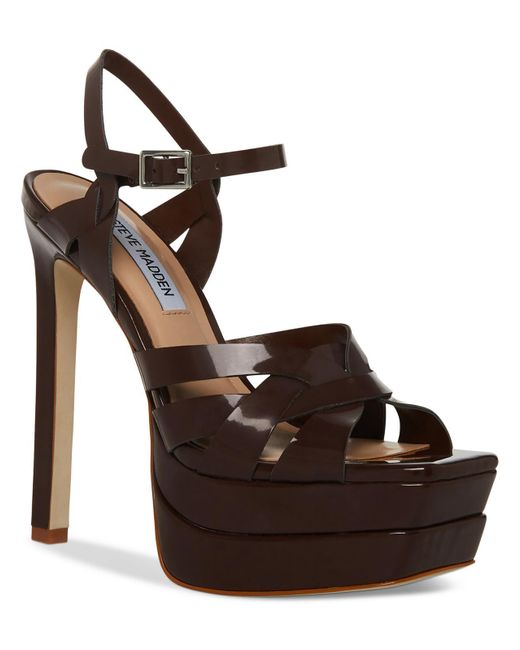 Steve Madden Brown Flirt Strappy Synthetic Pumps