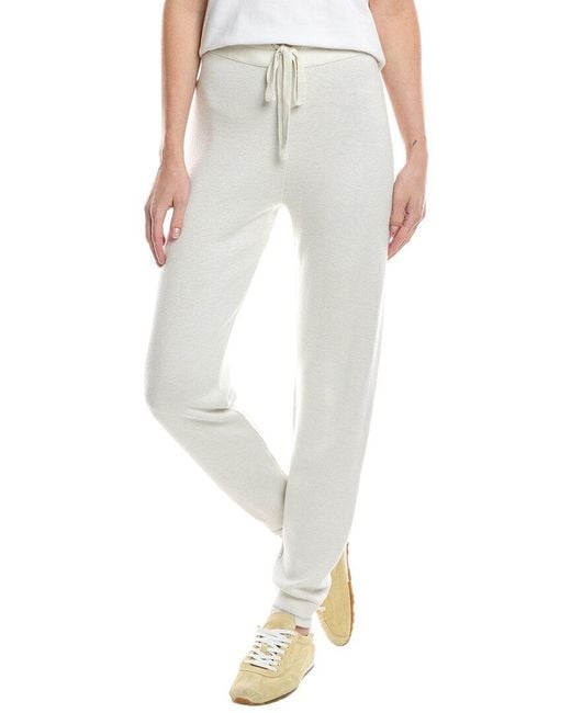 Splendid White Sydney Sweater Cashmere-blend Jogger Pant