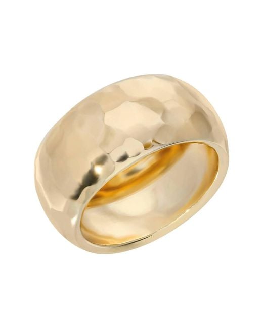 Eklexic Metallic Hammered Domed Ring