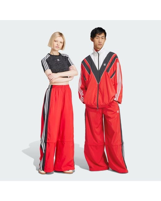 Adidas Red Rasant Cut Line Track Pants for men