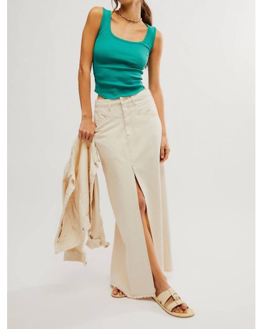 Free People Blue Come As You Are Maxi Skirt