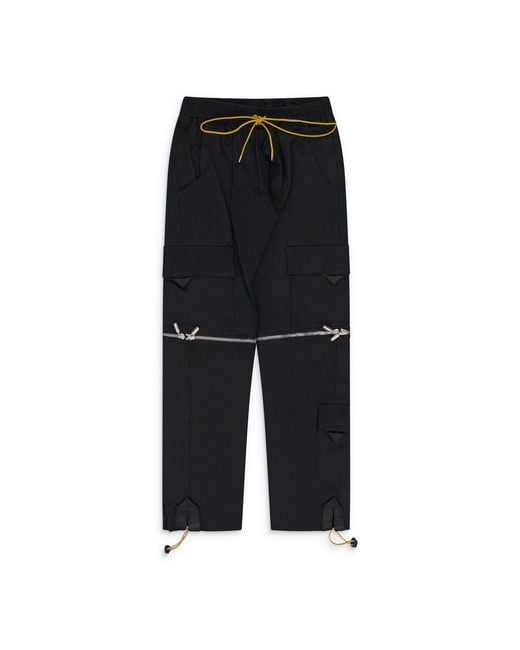Rhude Black Half Zip Cargo Pants for men