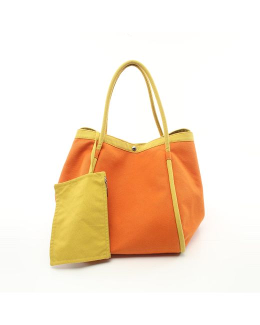 Hermès Orange Sac Baga Gm Shoulder Bag Tote Bag Canvas Brown