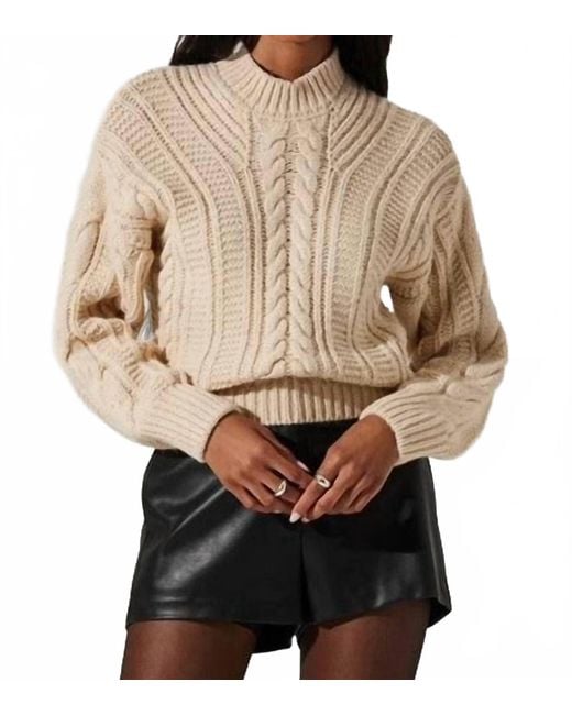 Astr Natural Tie Back Sweater