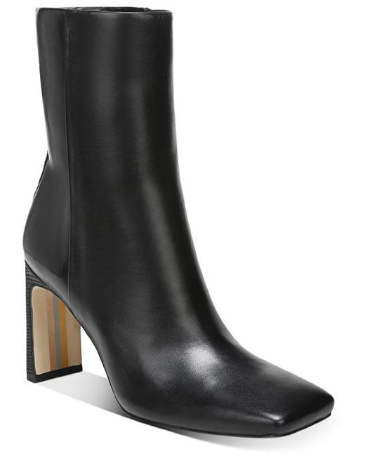 Sam Edelman Black Anika Leather Square Toe Mid-calf Boots