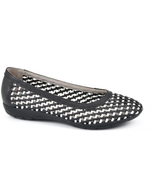 White Mountain Black Faylie Leather Slip On Ballet Flats