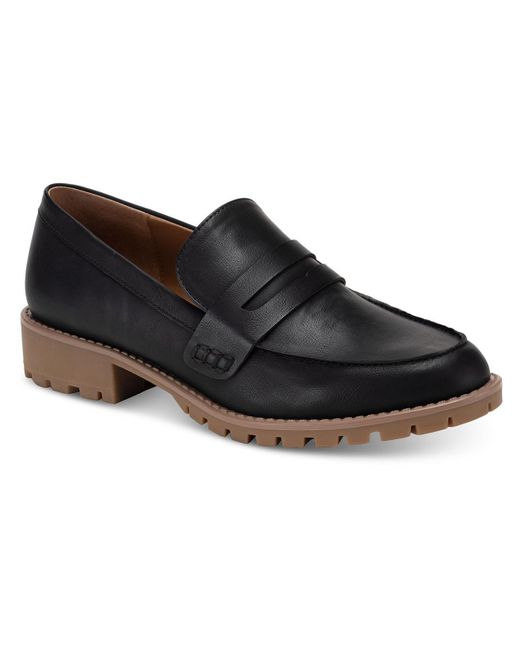 Style & Co. Black Olivviaa Faux Leather Slip-on Loafers