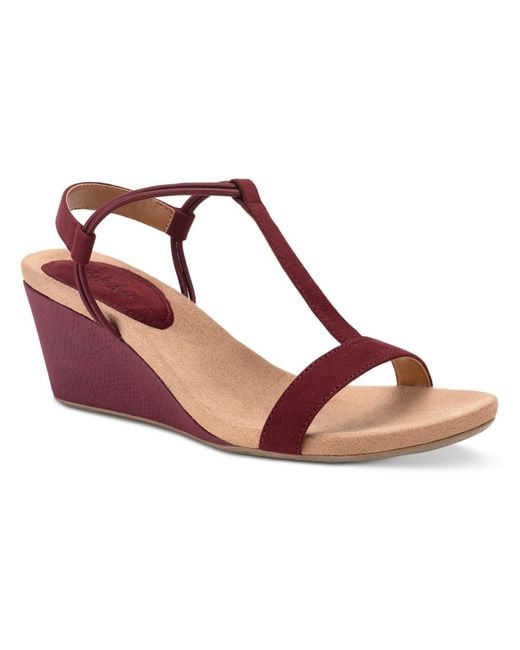 Style & Co. Brown Mulanf Faux Suede Slip On Wedge Sandals