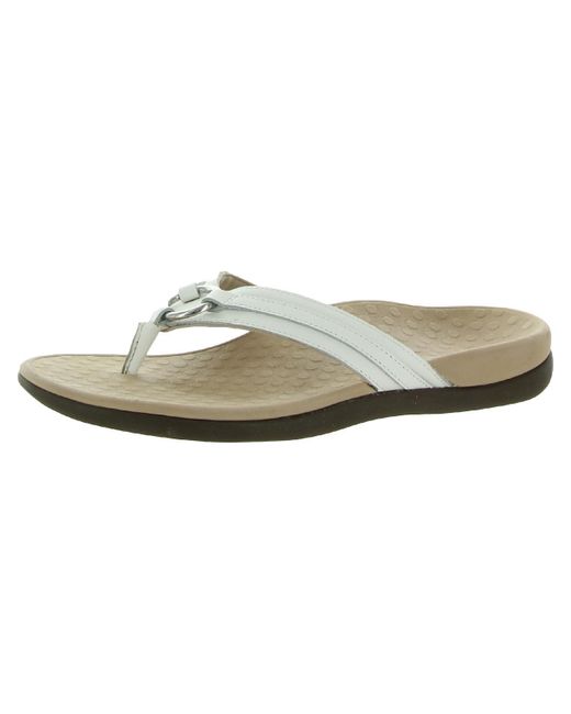 Vionic White Aloe Arch Support Flat Thong Sandals